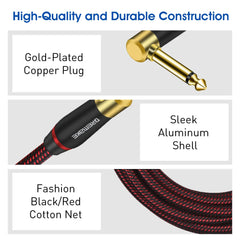 Guitar Cable Jack Gold Plated 6.5mm To 6.5mm Quarter Inch Male To Male Audio Cables Mainly Used for Guitar Sound Violin 1m 2m 3m